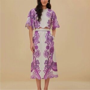 Farm Rio Set Purple and White Floral - festival